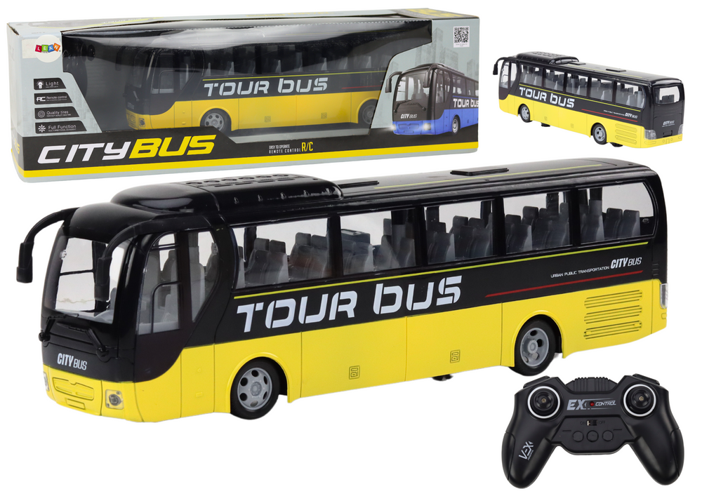 Dálkově ovládaný modrý autobus RC s efekty světla na dálkové ovládání QL91910