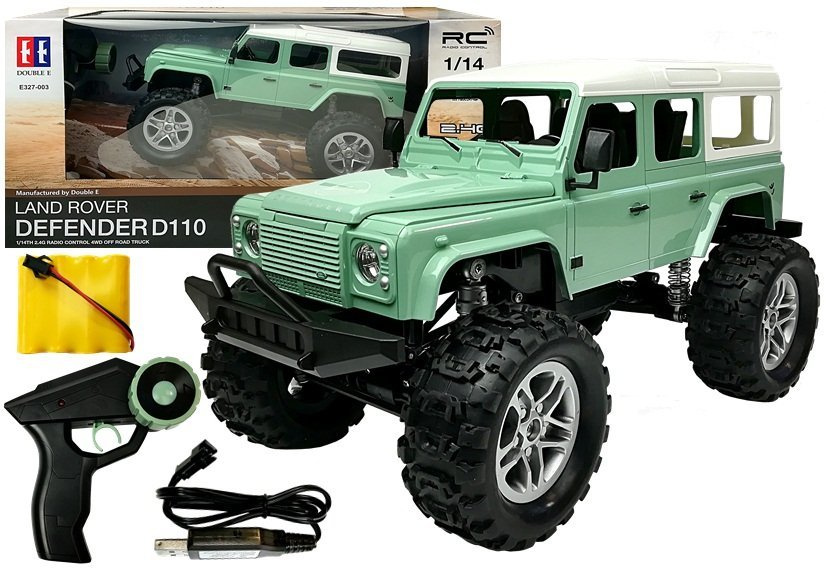 Dálkově ovládané auto Land Rover Defender D110 zelené 1:14 2,4 GHz — Celkový pohled