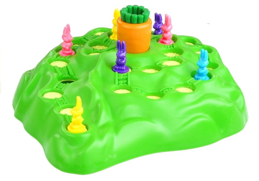 Zábavná Budková Hra - Zajíčci závodí o Mrkvičku LEAN Toys 3+ 30 x 30 x 7 cm 2-4 hráči — Detail