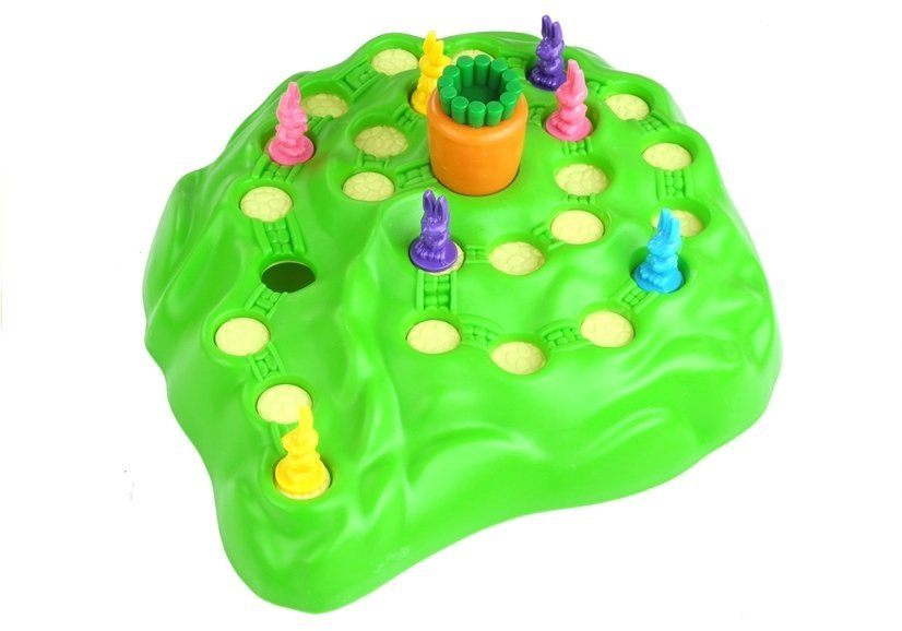 Zábavná Budková Hra - Zajíčci závodí o Mrkvičku LEAN Toys 3+ 30 x 30 x 7 cm 2-4 hráči — V provozu