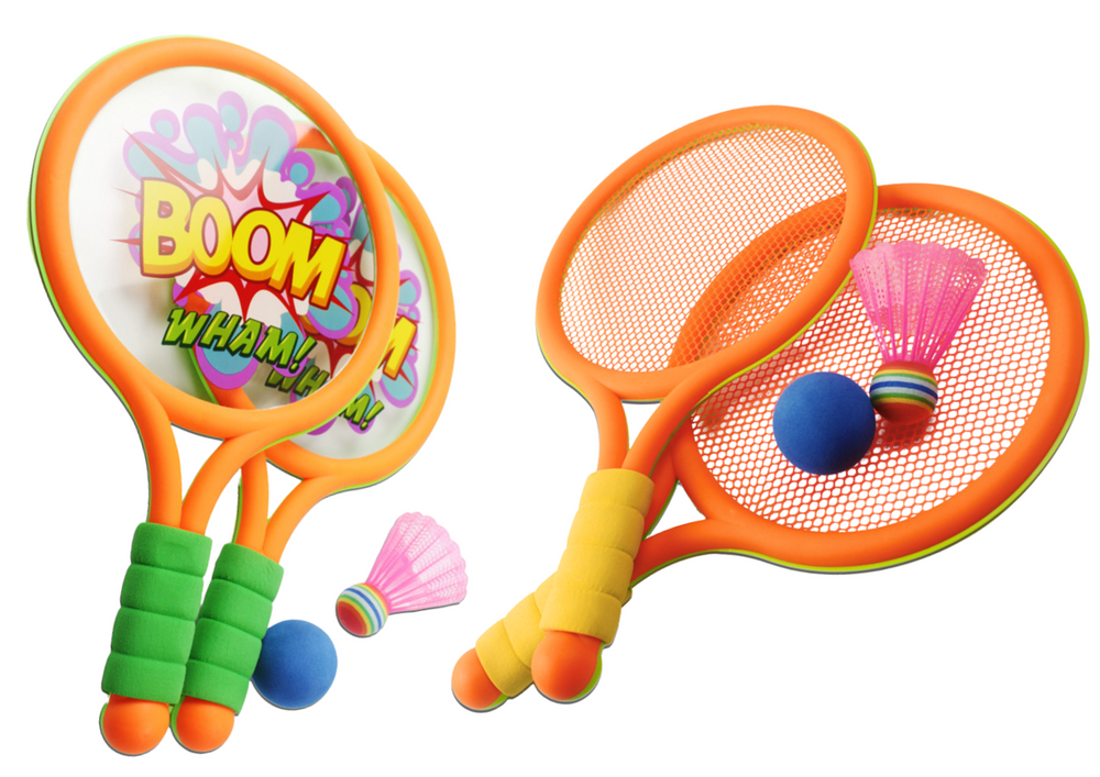Dětské badmintonové rakety s dinosauřím motivem LEAN Toys 39x24 cm od 3 let s certifikací CE
