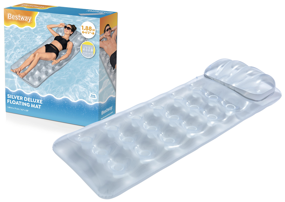 Nafukovacia matrace na plavanie Bestway šedá 188 x 71 cm s odolným PVC a pohodlným dizajnom pre bazén a more