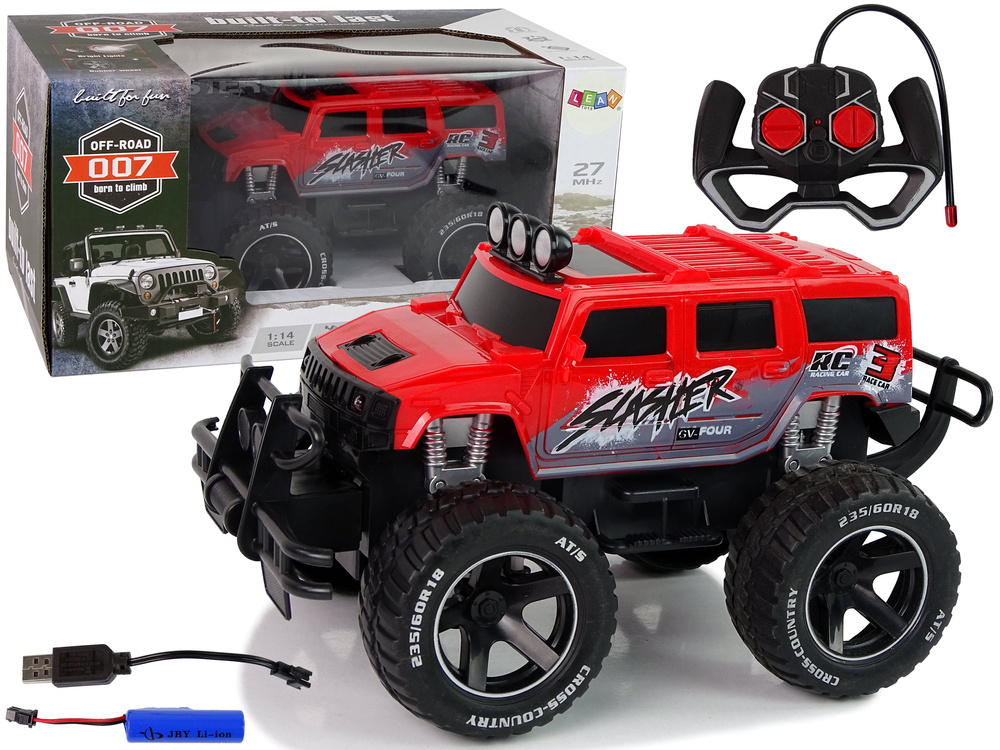 Červený R/C Off-Road Auto 1:14 Dálkově Ovládané