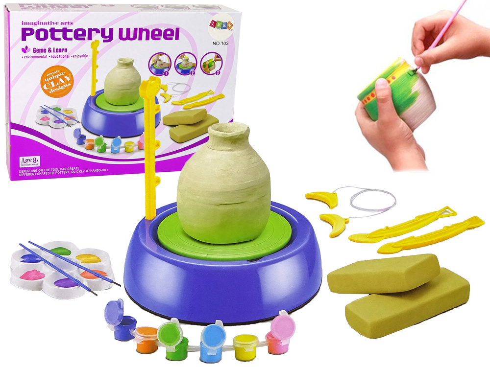 DIY Sada Hrníčkářský Kruhový Set Hlína Barvy Plastická