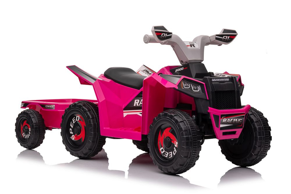 Detská štvorkolka na batériu XMX630T, ružová, s prívesom, LEAN Toys, motor 45 W, Bluetooth