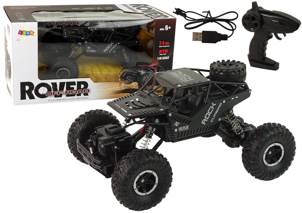 RC Vozidlo Rover 1:16 Černé Auto na Dálkové Ovládání