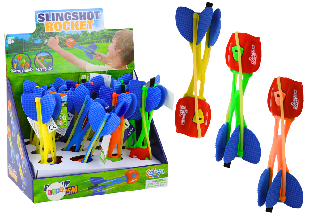 Penová barevná praková raketa LEAN Toys s dosahom 25 metrov pre deti od 3 rokov