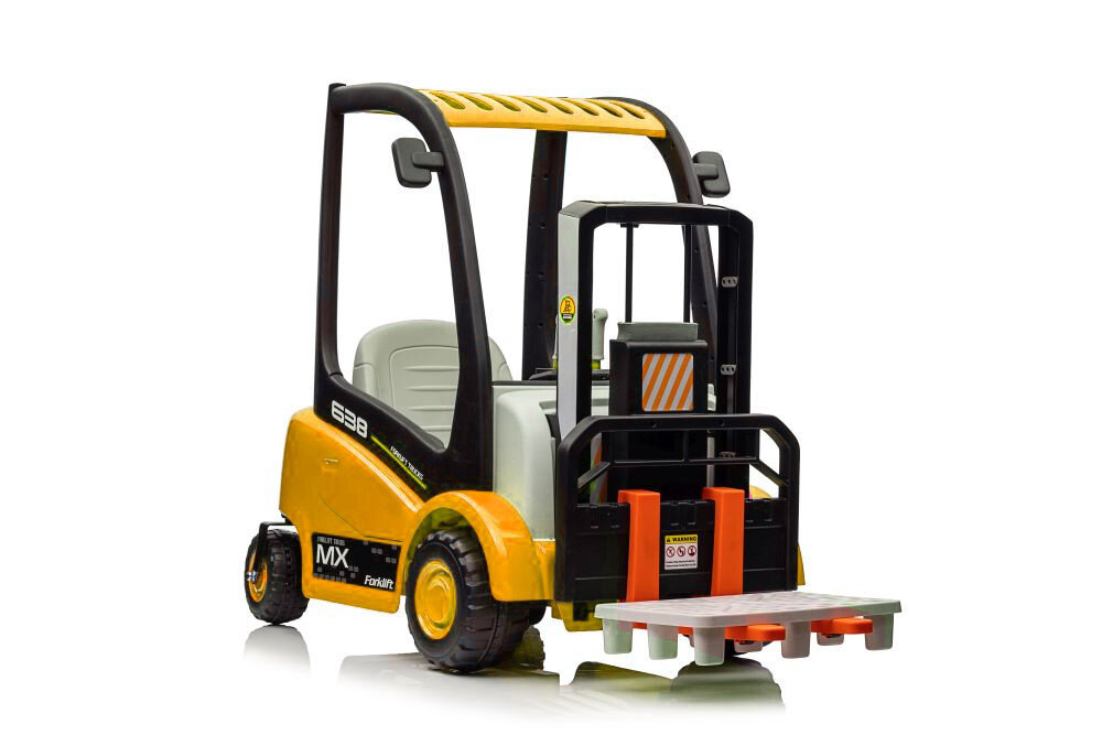 Elektrický vysokozdvižný vozík LEAN Toys XMX638 žltý – 12V, diaľkové ovládanie, Bluetooth, nosnosť 30 kg