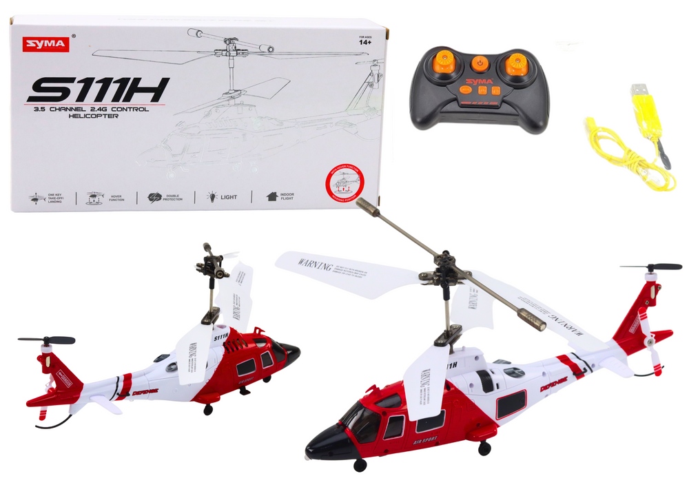 RC Vrtulník s Gyroskopem Syma S111H Červený
