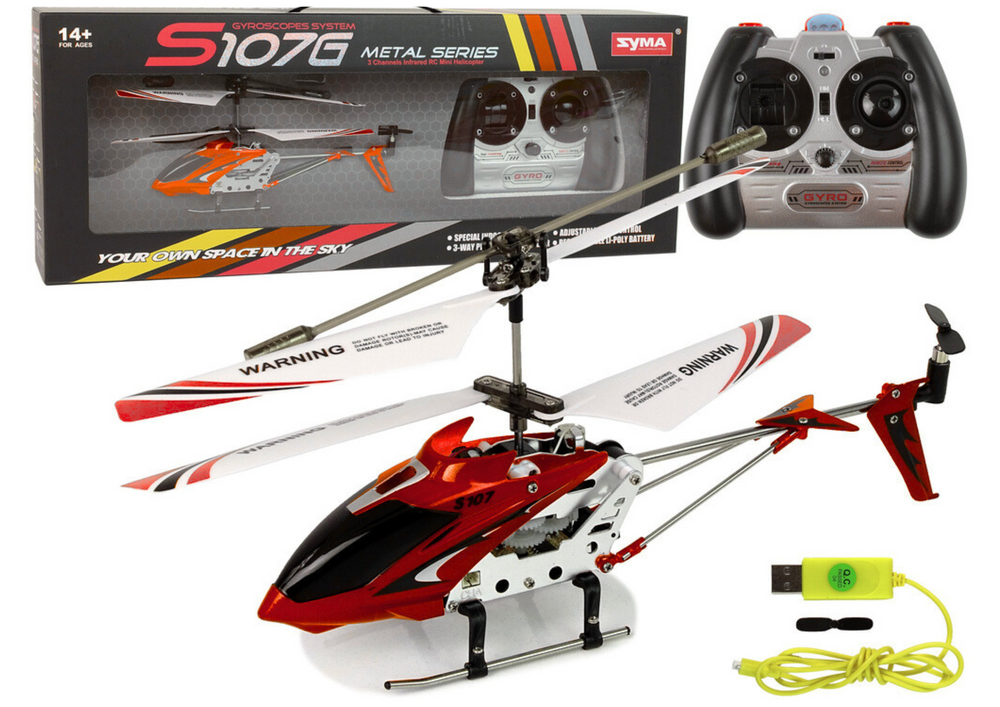 RC Dron Helikoptéra s Gyroskopem Syma S107G Červená