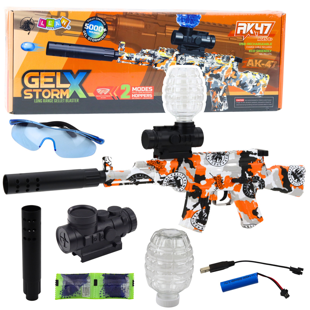 Graffiti AK47 GelX Storm na Vodní Kuličky Hydrogelové Oranžový — Celkový pohled