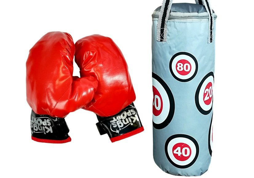 Detská boxerská súprava LEAN Toys 45 cm s boxovacím vrecom a rukavicami pre deti od 3 rokov