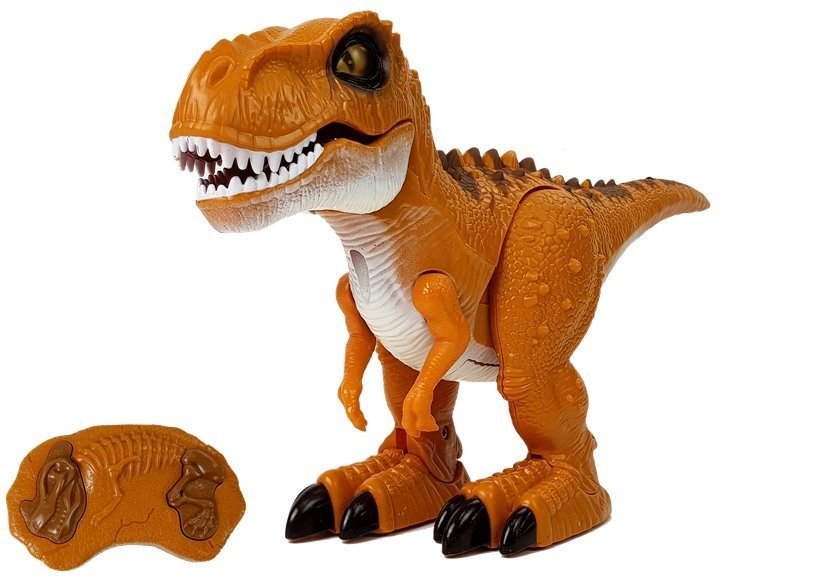 Dálkově ovládaný dinozaurus LEAN Toys Tyranosaurus v odcích bronzu se světlem a zvukem pro děti od 4 do 7 let — Detail