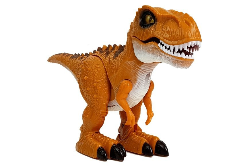 Dálkově ovládaný dinozaurus LEAN Toys Tyranosaurus v odcích bronzu se světlem a zvukem pro děti od 4 do 7 let — V provozu