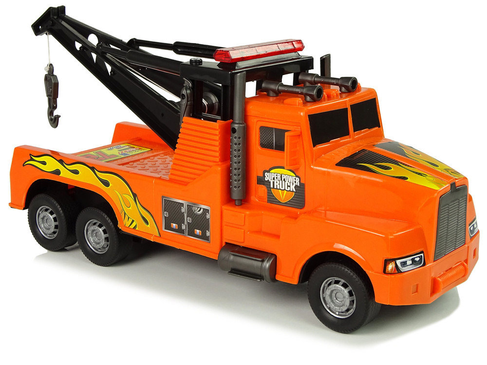 Holovací nákladní auto 1:10 Oranžové s lanem LEAN Toys — Detail
