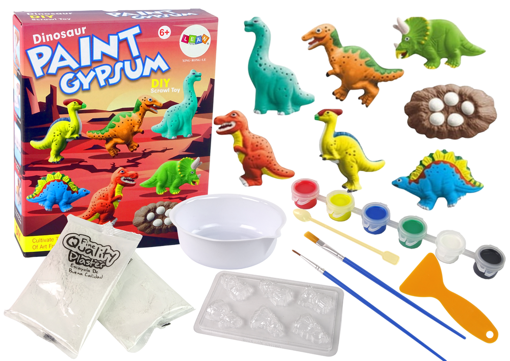 DIY Sada Sádrové Odlitky Malování Barvy Dinosauři