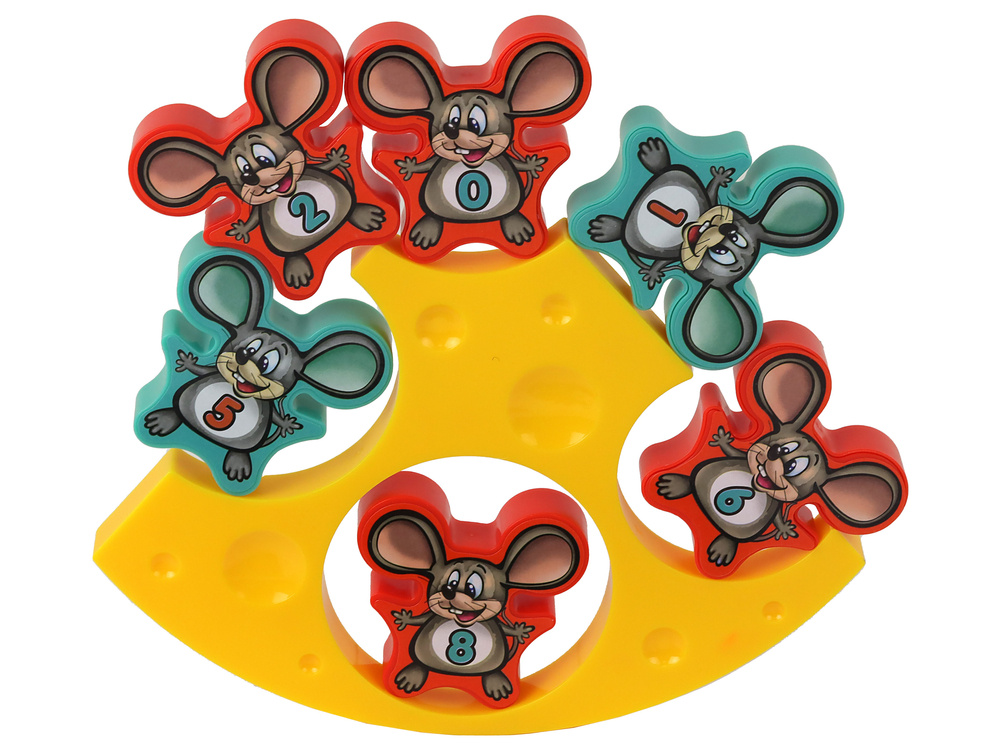Dovednostní hra LEAN Toys Balancující sýrová věž 12 ks — Detail hry