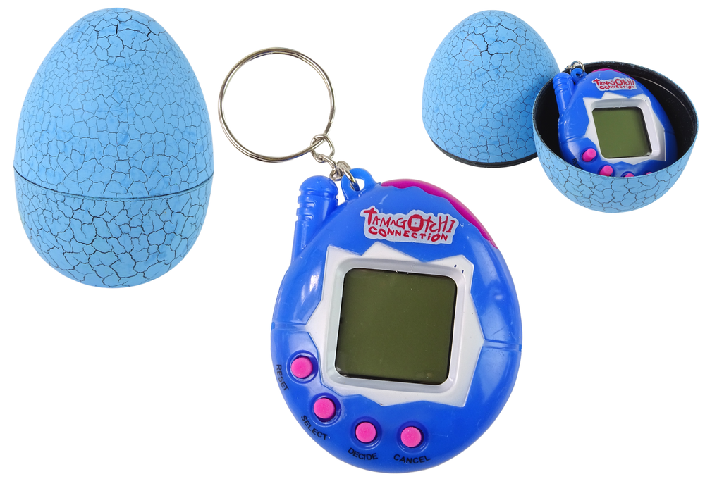 Tamagotchi ve Vajíčku Elektronická Hra Zvířátko Modré