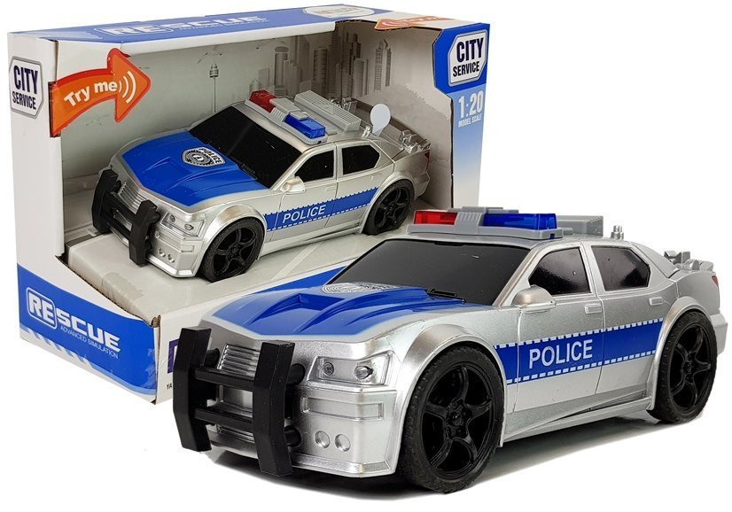 Policejní auto LEAN Toys se světelnými a zvukovými efekty, 25 cm, pro děti od 3 let — Celkový pohled