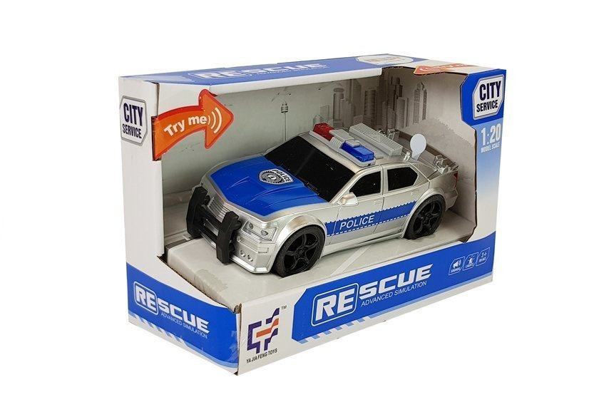 Policejní auto LEAN Toys se světelnými a zvukovými efekty, 25 cm, pro děti od 3 let — V provozu