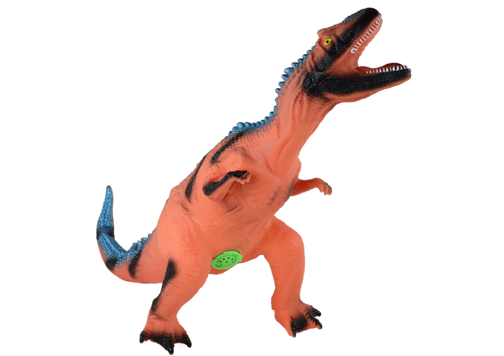 Velká Figurína Dinosaurus Tyrannosaurus Zvuk 41 cm Modrá nebo Oranžová — Detail