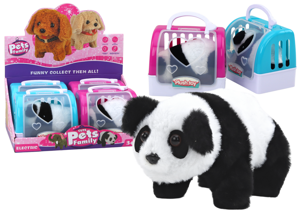 Interaktivní plyšová panda v nosiči Růžová Modrá