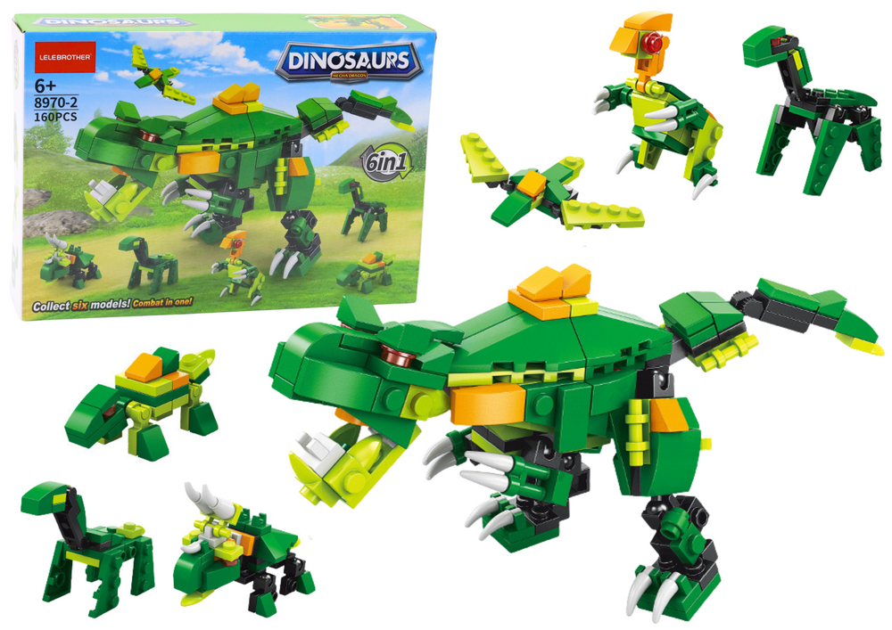 Stavebnice Dinosauři 6v1 DIY Sada 160 ks