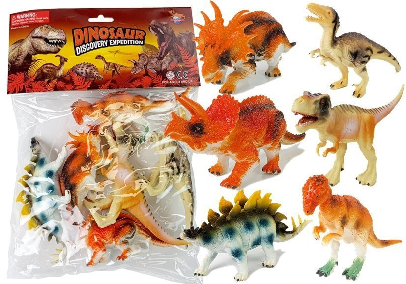 Sada figúrok dinosaurov, 10 cm, 6 kusov