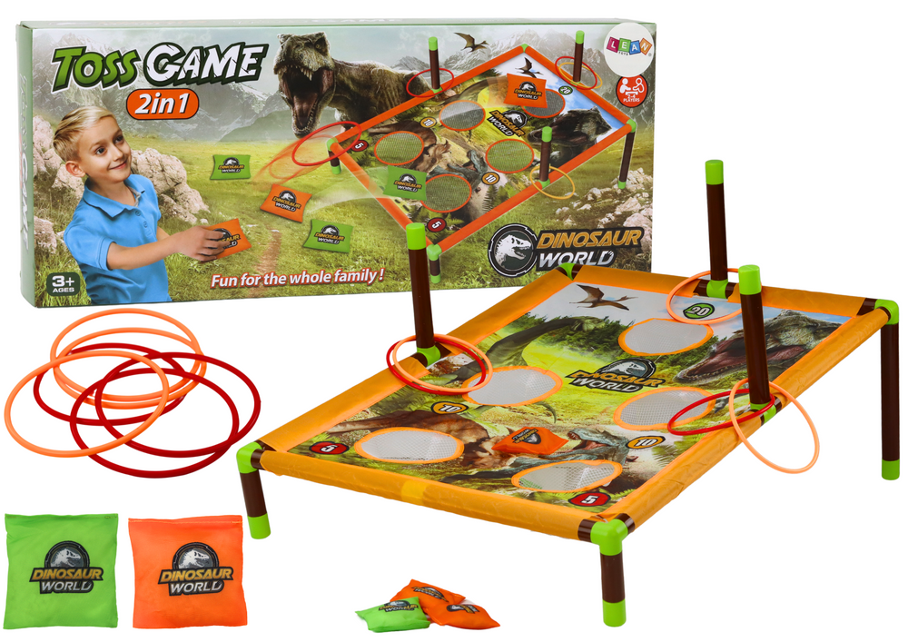 Dovednostní Hra Házení Pytlíkem a Kruhem 2v1 Deska Dinosauři