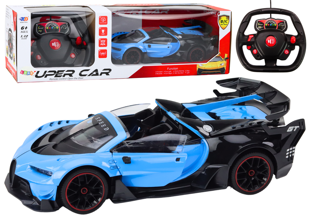 RC Sportovní Auto 1:12 Dálkově Ovládané Otvíratelné Dveře Modré