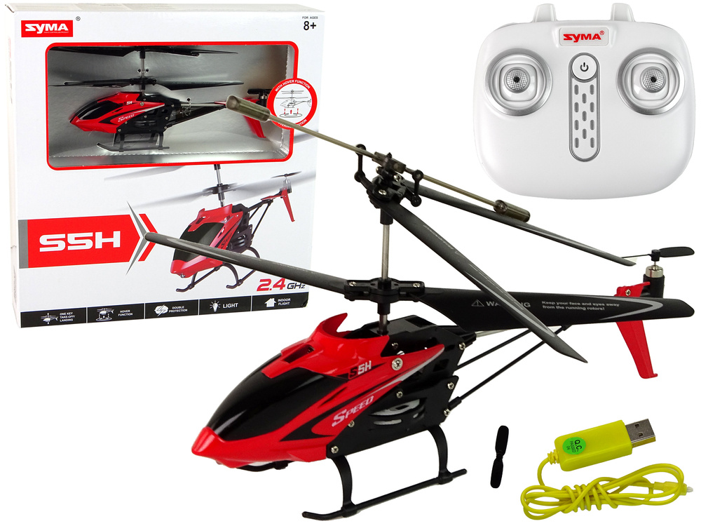 Červená Dálkově Ovládaná Helikoptéra S5H SYMA