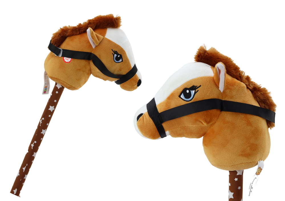 Pluszová Hlava Koně Na Tyči Hobby Horse Kůň Krátkosrstý Hnědý Zvuky