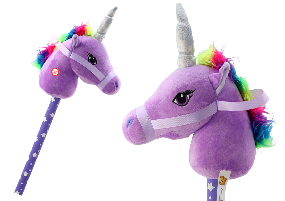 Hlava Jednorožce na Tyči Hobby Horse Fialová s Zvuky