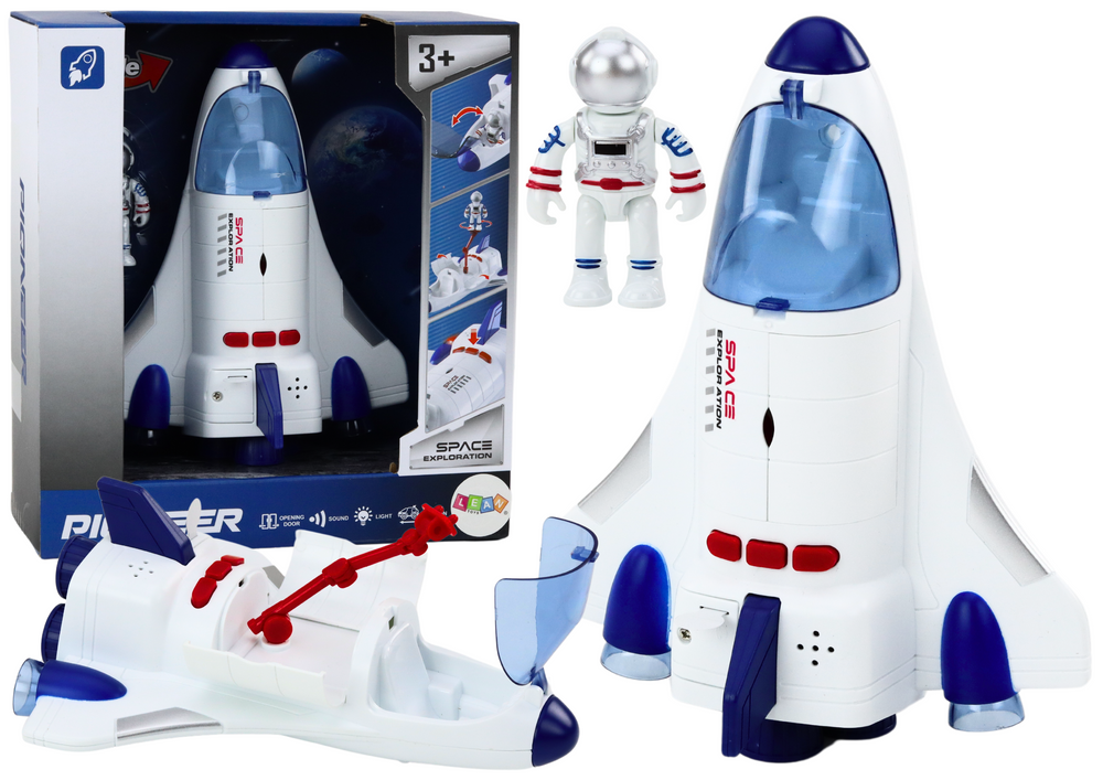 Kosmická Loď Světla Zvuky Kosmonaut Bílá