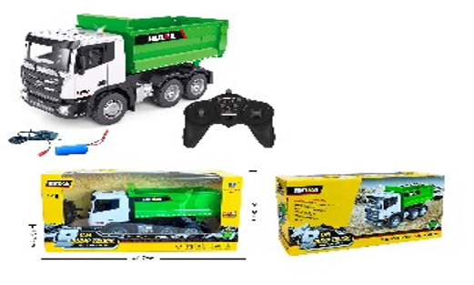 RC Sklápěčka Huina 1556 zelená 1:18 s dálkovým ovládáním kovoplastová