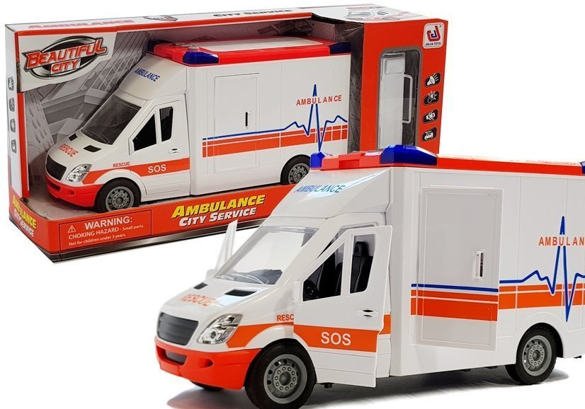 Ambulance LEAN Toys s nosítky, zvukem a světlem — Celkový pohled