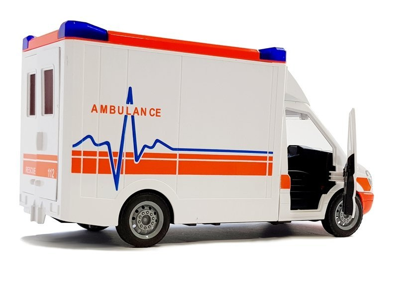 Ambulance LEAN Toys s nosítky, zvukem a světlem — Detail