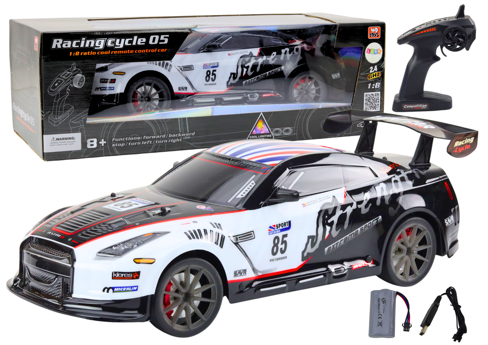 Velké Sportovní RC Auto 1:8 s Osvětlením a Zvukovými Efekty