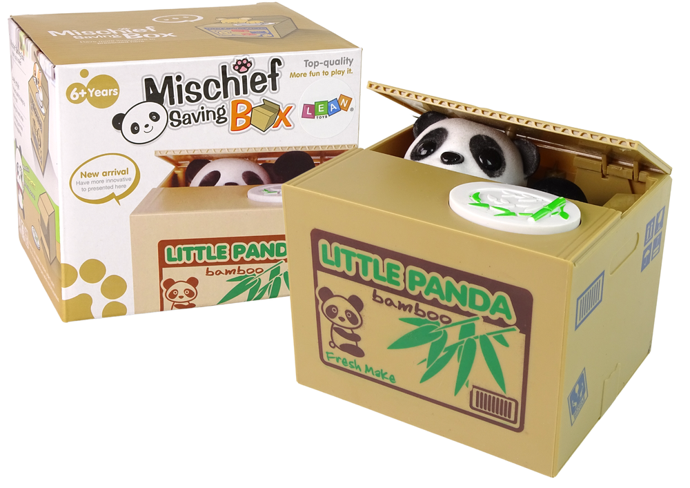 Panda Pokladnička Nauka Spoření Bambus — Celkový pohled