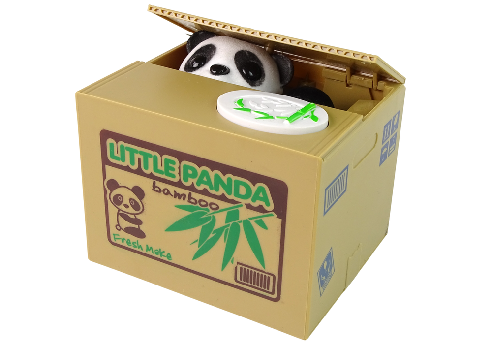 Panda Pokladnička Nauka Spoření Bambus — Detail
