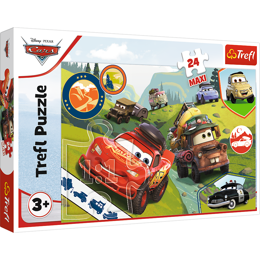 Puzzle 24 Maxi Veselá auta Disney Cars 3 14352 — Celkový pohled