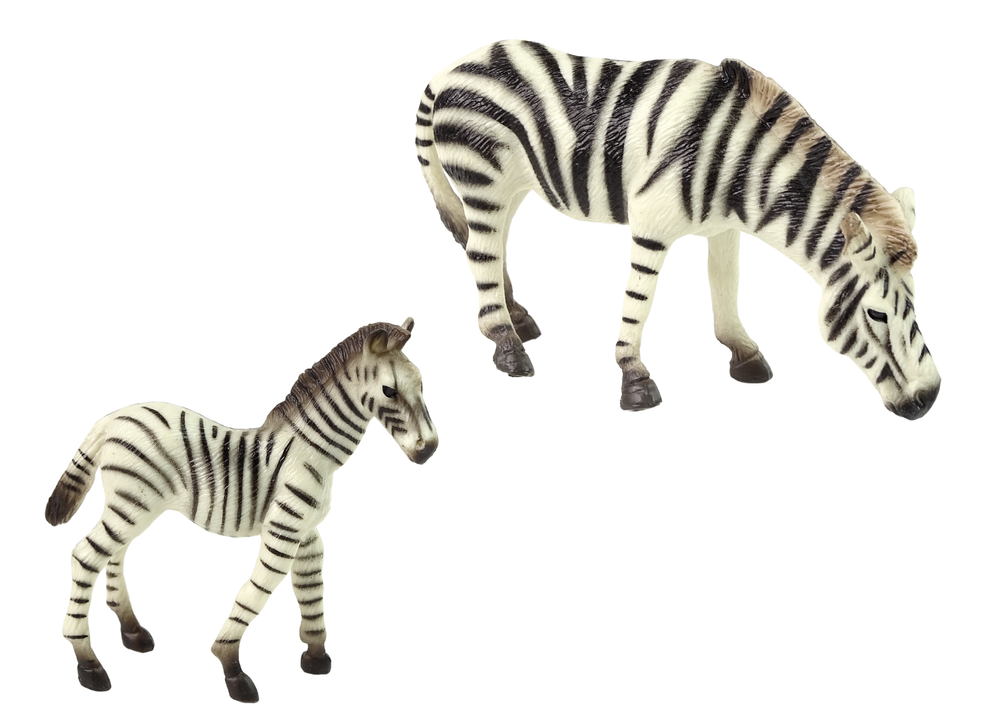 Sada 2 figurek zebra s mládětem figury zvířata LEAN Toys 16 cm — Detail