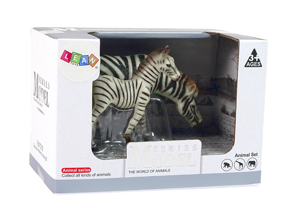 Sada 2 figurek zebra s mládětem figury zvířata LEAN Toys 16 cm — V provozu