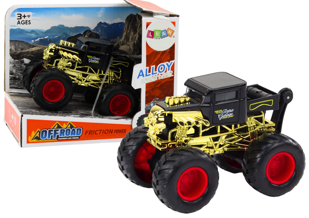 Černé Terénní Auto s Třecím Pohonem LEAN Toys 15 cm — Celkový pohled