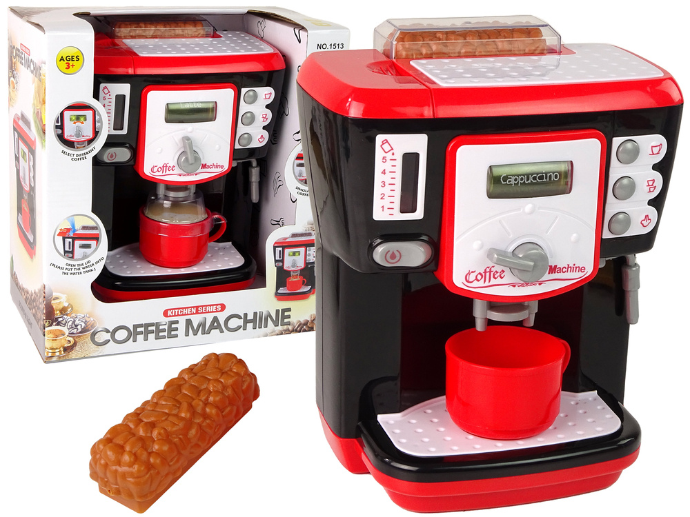 Dětský kávovar automat na baterie černý LEAN Toys — Celkový pohled