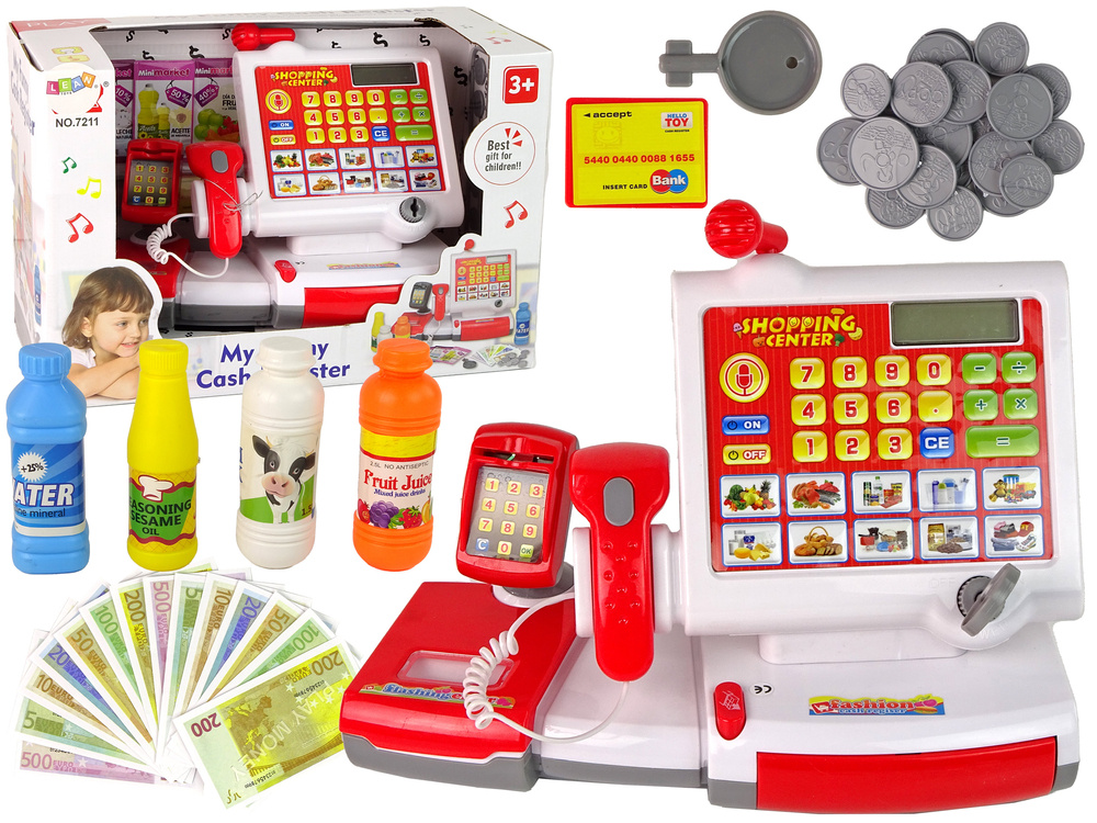 Detská dotyková pokladňa LEAN Toys s čítačkou a zvukmi – kompletná sada pre malých predajcov