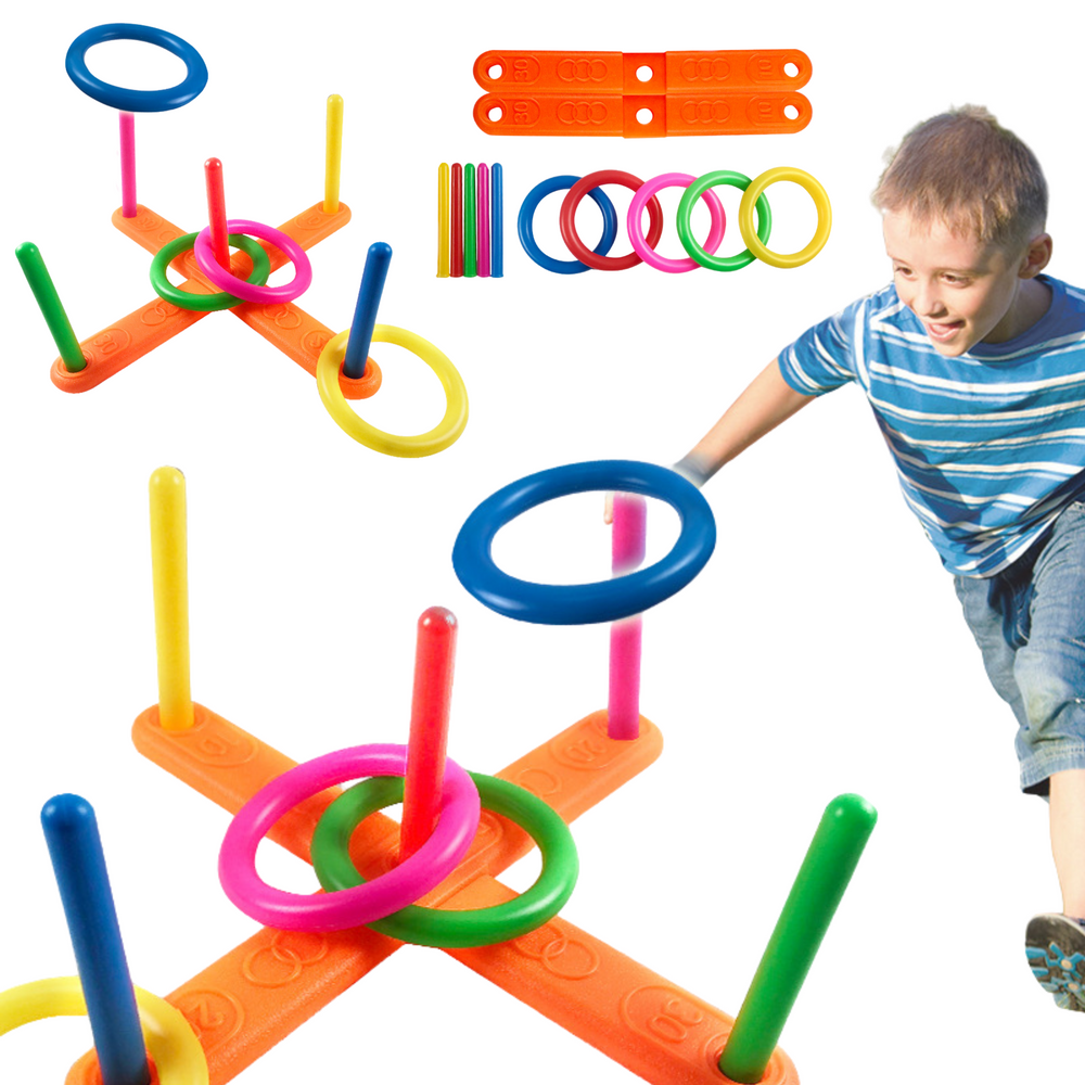 Hra zručnosti Hod kruhom na cieľ LEAN Toys 40,5cm farebná pre deti od 3 rokov