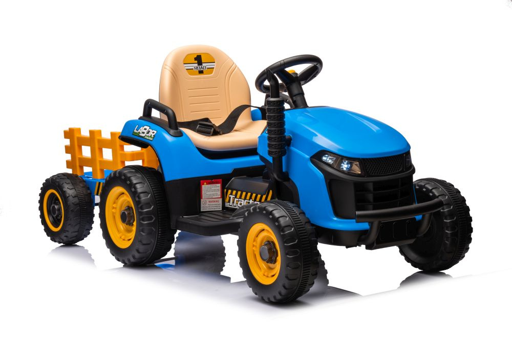 Elektrický traktor BBH-030 LEAN Toys 12V s diaľkovým ovládaním - modrý pre deti do 30 kg