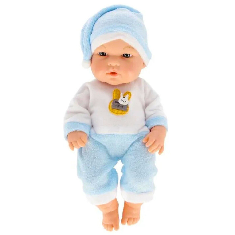Panenka LEAN Toys v Modrém Pyžamu s Čepičkou, Pohyblivé Končetiny, 30 cm — V provozu