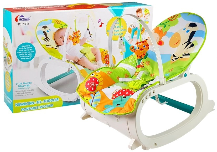 Ležáček houpací křeslo 2v1 LEAN Toys pro děti +0 m — Celkový pohled